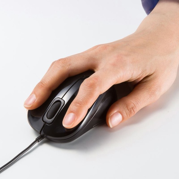 サンワサプライ 抗菌・静音 有線 ブルーLEDマウス ブラック MA-YBSK315BK 1個（ご注文単位1個）【直送品】