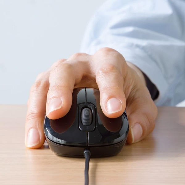 サンワサプライ 抗菌・静音 有線 ブルーLEDマウス ブラック MA-YBSK315BK 1個（ご注文単位1個）【直送品】