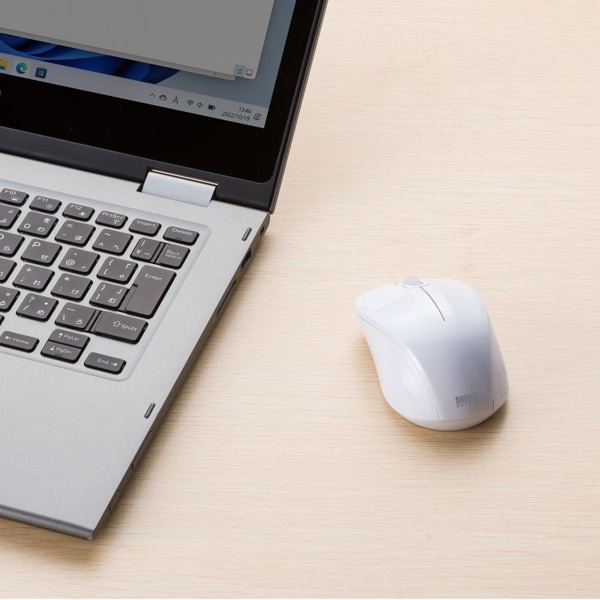 サンワサプライ 抗菌・静音 Bluetooth ブルーLEDマウス ホワイト MA-BBSK315W 1個（ご注文単位1個）【直送品】