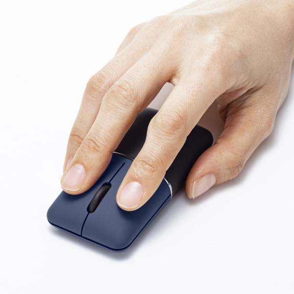 サンワサプライ 静音ワイヤレス ブルーLEDマウス SLIMO ネイビー MA-WCBS310NV 1個(ご注文単位1個)【直送品】