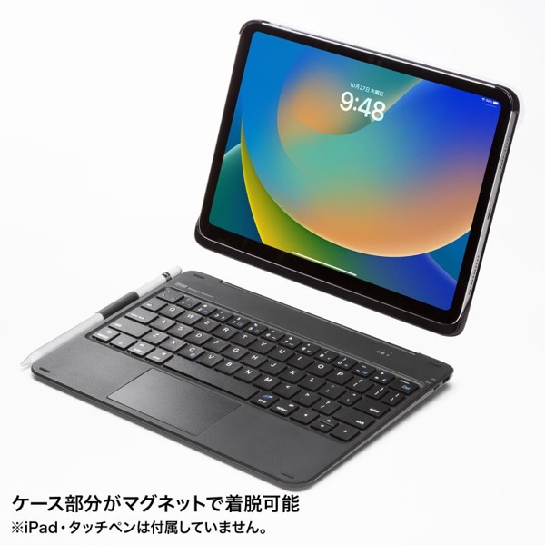 サンワサプライ Bluetoothキーボードタッチパッド内蔵 ブラック SKB-BTIPAD3BK 1個（ご注文単位1個）【直送品】