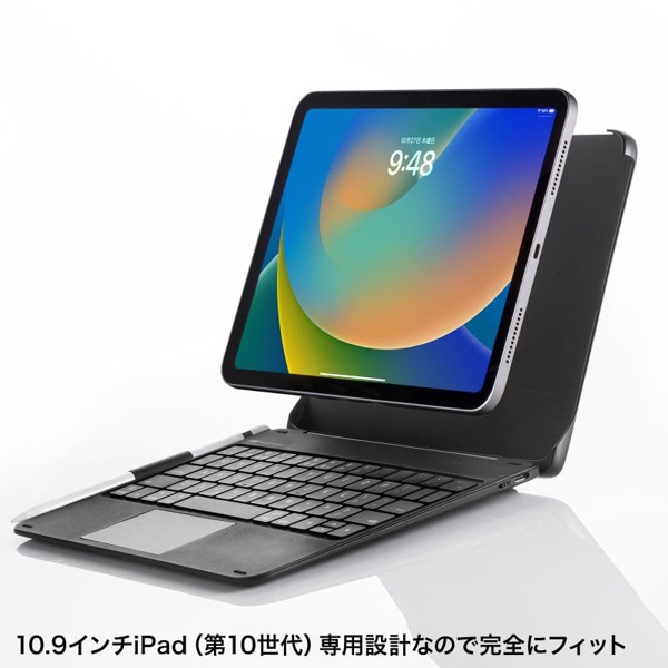 サンワサプライ Bluetoothキーボードタッチパッド内蔵 ブラック SKB-BTIPAD3BK 1個（ご注文単位1個）【直送品】