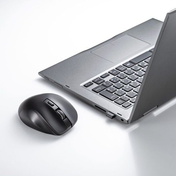 サンワサプライ ワイヤレス ブルーLEDマウス 5ボタン ブラック MA-WB518BK 1個（ご注文単位1個）【直送品】