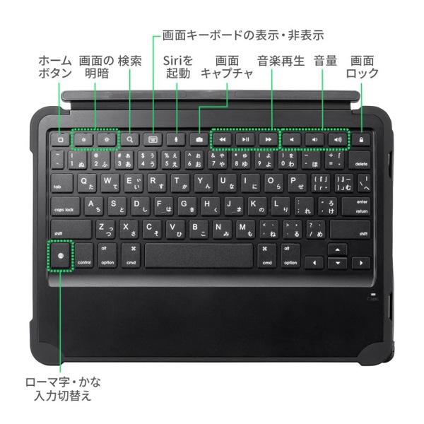 サンワサプライ キーボード タイプCケーブル接続 SKB-IP6BK 1個（ご注文単位1個）【直送品】