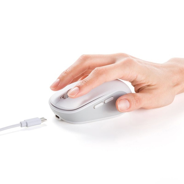 サンワサプライ 静音 Bluetooth／ワイヤレスマウス ホワイト MA-WBBS519W 1個（ご注文単位1個）【直送品】