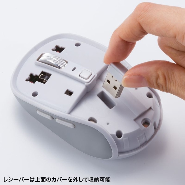 サンワサプライ 静音 Bluetooth／ワイヤレスマウス ホワイト MA-WBBS519W 1個（ご注文単位1個）【直送品】