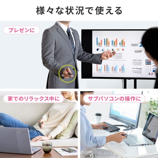 サンワサプライ ワイヤレス リングマウス3 ブラック MA-WRING3BK 1個（ご注文単位1個）【直送品】