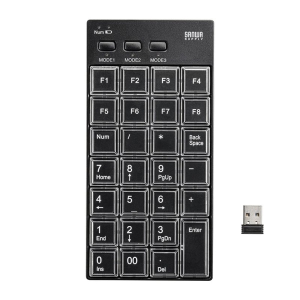 サンワサプライ プログラマブルテンキー 2.4Gモデル NT-WL26BK 1個(ご注文単位1個)【直送品】