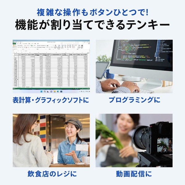 サンワサプライ プログラマブルテンキー 2.4Gモデル NT-WL26BK 1個(ご注文単位1個)【直送品】