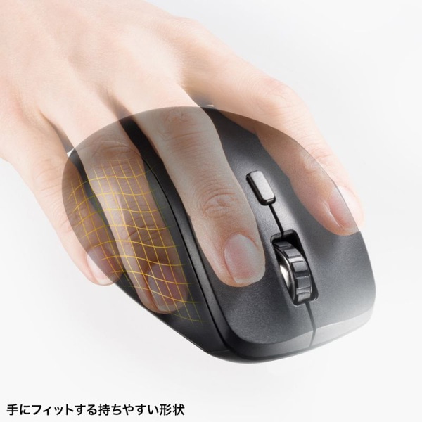 サンワサプライ 静音 ワイヤレスマウス サイドホイール付き 5ボタン ブラック MA-WBS524BK 1個（ご注文単位1個）【直送品】