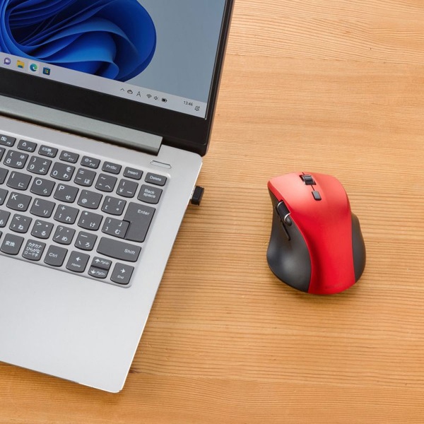 サンワサプライ 静音 ワイヤレスマウス サイドホイール付き 5ボタン レッド MA-WBS524R 1個（ご注文単位1個）【直送品】