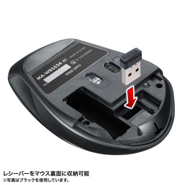 サンワサプライ 静音 ワイヤレスマウス サイドホイール付き 5ボタン レッド MA-WBS524R 1個（ご注文単位1個）【直送品】