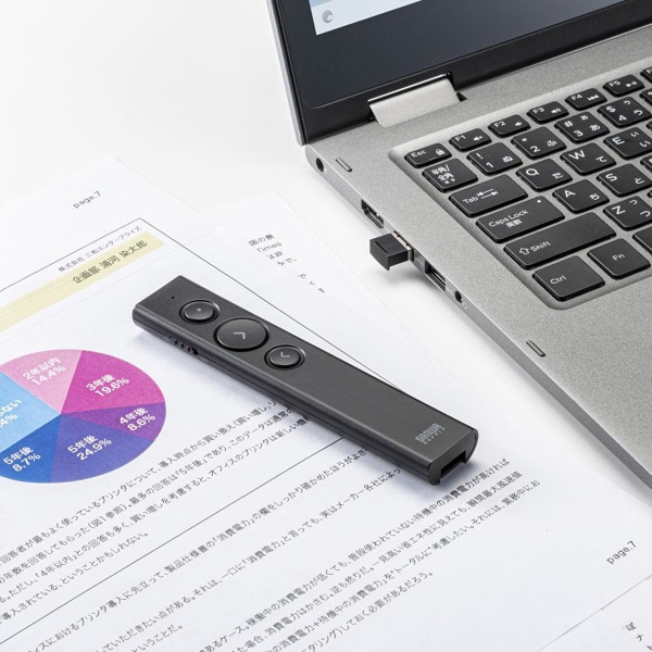 サンワサプライ パワーポインター USB充電式 LP-RF116BK 1個(ご注文単位1個)【直送品】