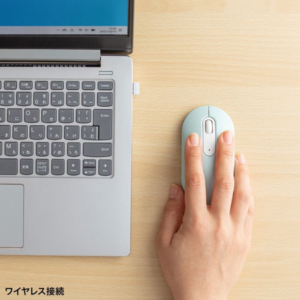 サンワサプライ 静音ワイヤレスマウス グリーン MA-WBS327G 1個(ご注文単位1個)【直送品】