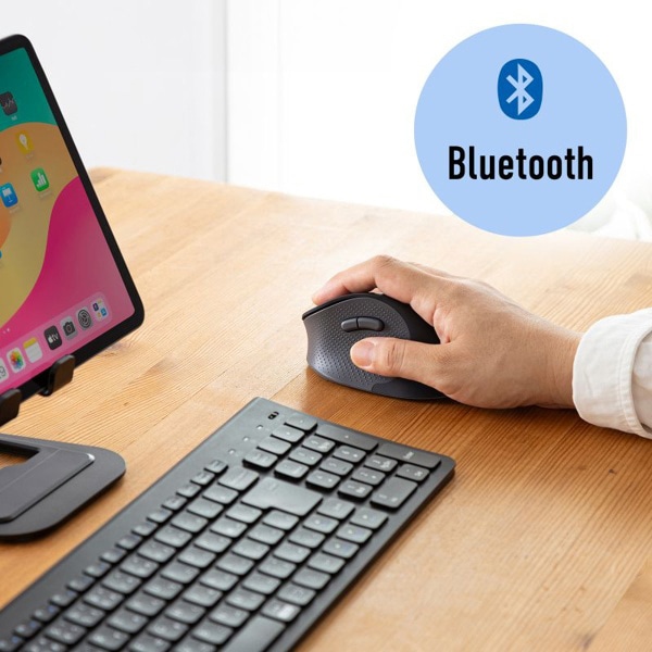 サンワサプライ 静音 ワイヤレスエルゴノミクスコンボマウス ブラック MA-EWBBS528LBK 1個（ご注文単位1個）【直送品】