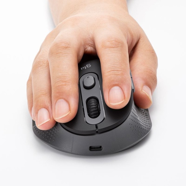 サンワサプライ 静音 ワイヤレスエルゴノミクスコンボマウス ブラック MA-EWBBS528MBK 1個(ご注文単位1個)【直送品】