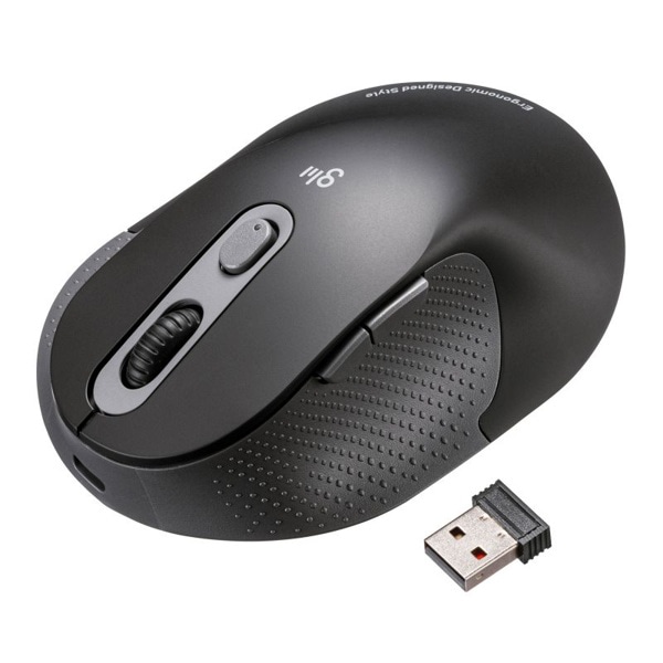 サンワサプライ 静音 ワイヤレスエルゴノミクスマウス ブラック MA-EWBS528MBK 1個(ご注文単位1個)【直送品】