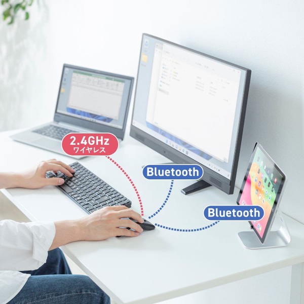 サンワサプライ 静音 ワイヤレス IR LED コンボマウス ブラック MA-WBIS5117BK 1個(ご注文単位1個)【直送品】