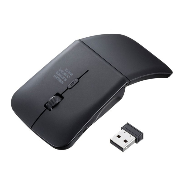 サンワサプライ 静音 ワイヤレス IR LEDマウス 薄型 3ボタン ブラック MA-WIS3117BK 1個(ご注文単位1個)【直送品】