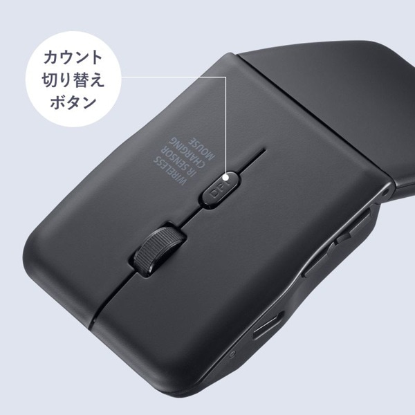 サンワサプライ 静音 ワイヤレス IR LEDマウス 薄型 5ボタン ブラック MA-WIS5117BK 1個（ご注文単位1個）【直送品】