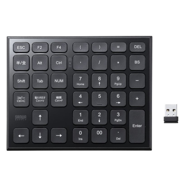 サンワサプライ 表計算ワイヤレステンキー NT-WL27BK 1個（ご注文単位1個）【直送品】