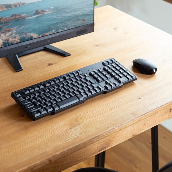 サンワサプライ ワイヤレス静音キーボード・マウスセット テンキーあり ブラック SKB-WL40ASETBK 1個（ご注文単位1個）【直送品】