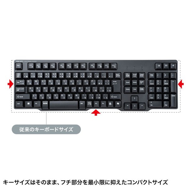 サンワサプライ ワイヤレス静音キーボード・マウスセット テンキーあり ブラック SKB-WL40CSETBK 1個（ご注文単位1個）【直送品】