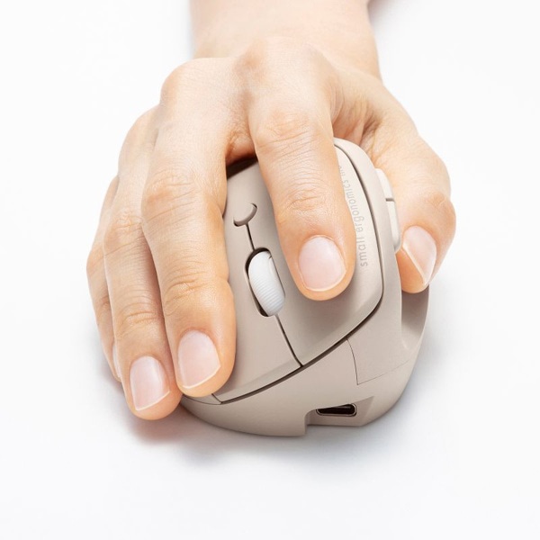 サンワサプライ 静音 ワイヤレス小型エルゴノミクスマウス ベージュ MA-EWBS522BG 1個（ご注文単位1個）【直送品】