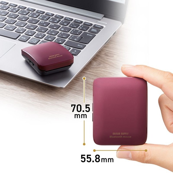 サンワサプライ 静音 Bluetoothマウス 5ボタン レッド MA-BBS526R 1個（ご注文単位1個）【直送品】