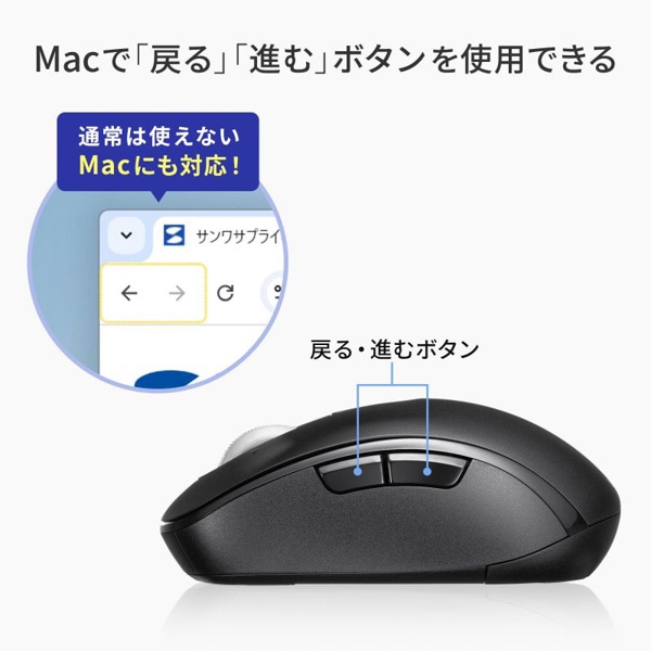 サンワサプライ 静音 Bluetoothマウス ブラック MA-BBS529BK 1個（ご注文単位1個）【直送品】