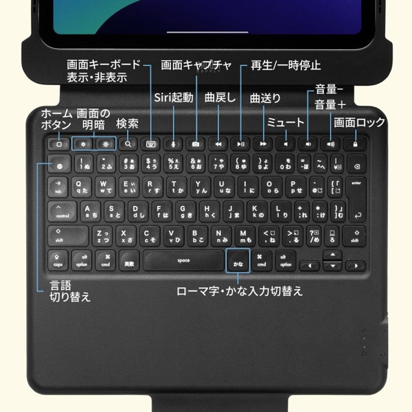 サンワサプライ 一体型キーボード Type-Cケーブル接続 SKB-IP8BK 1個（ご注文単位1個）【直送品】