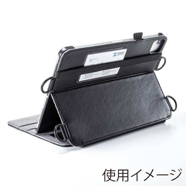 サンワサプライ iPad Air 11インチ用ケース スタンド・ベルト付き ブラック PDA-IPAD1712BK 1個（ご注文単位1個）【直送品】