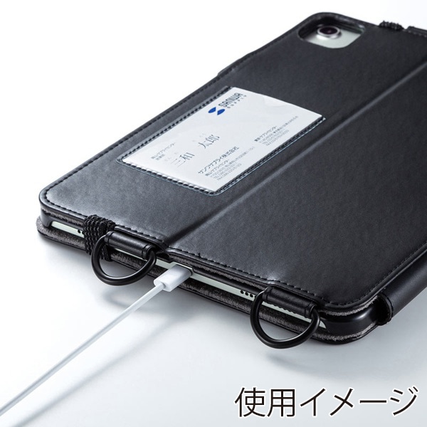 サンワサプライ iPad Air 11インチ用ケース スタンド・ベルト付き ブラック PDA-IPAD1712BK 1個（ご注文単位1個）【直送品】