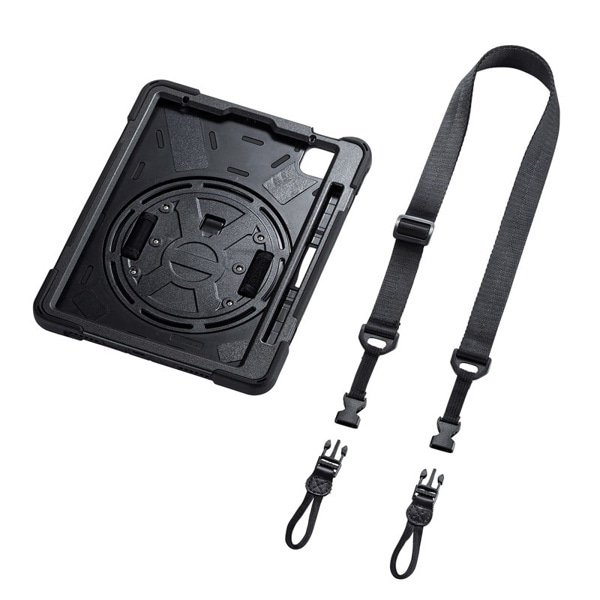 サンワサプライ iPad Air／Pro 11インチ用耐衝撃ケース ハンドル・スタンド付き ブラック PDA-IPAD1717BK 1個（ご注文単位1個）【直送品】