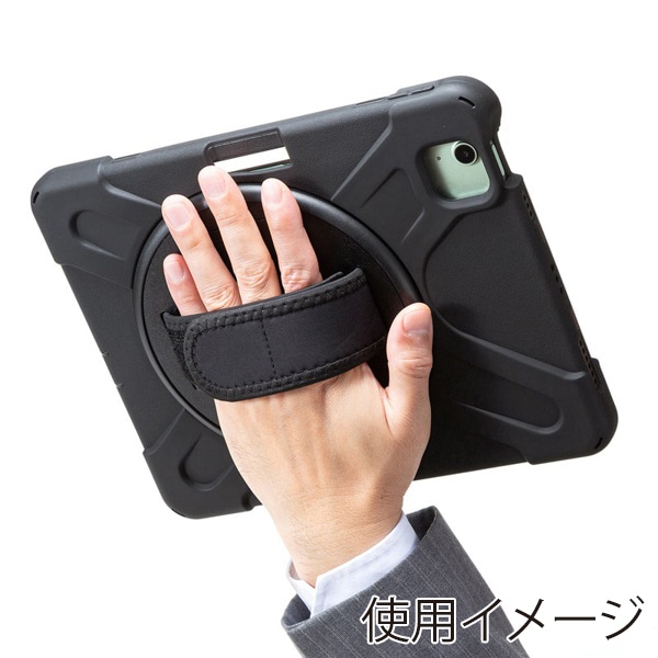 サンワサプライ iPad Air／Pro 11インチ用耐衝撃ケース ハンドル・スタンド付き ブラック PDA-IPAD1717BK 1個（ご注文単位1個）【直送品】