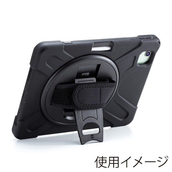 サンワサプライ iPad Air／Pro 11インチ用耐衝撃ケース ハンドル・スタンド付き ブラック PDA-IPAD1717BK 1個（ご注文単位1個）【直送品】