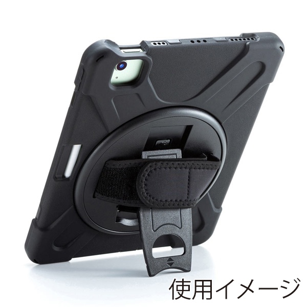 サンワサプライ iPad Air／Pro 11インチ用耐衝撃ケース ハンドル・スタンド付き ブラック PDA-IPAD1717BK 1個（ご注文単位1個）【直送品】