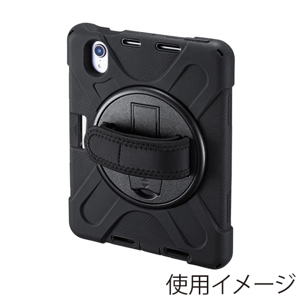 サンワサプライ iPad mini 7／6用耐衝撃ケース ハンドル・スタンド付き ブラック PDA-IPAD1817BK 1個（ご注文単位1個）【直送品】