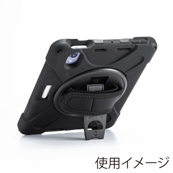 サンワサプライ iPad mini 7／6用耐衝撃ケース ハンドル・スタンド付き ブラック PDA-IPAD1817BK 1個（ご注文単位1個）【直送品】