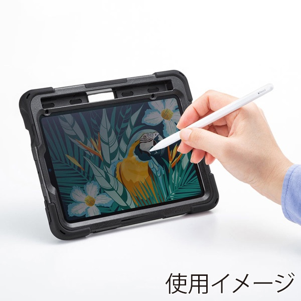 サンワサプライ iPad mini 7／6用耐衝撃ケース ハンドル・スタンド付き ブラック PDA-IPAD1817BK 1個（ご注文単位1個）【直送品】