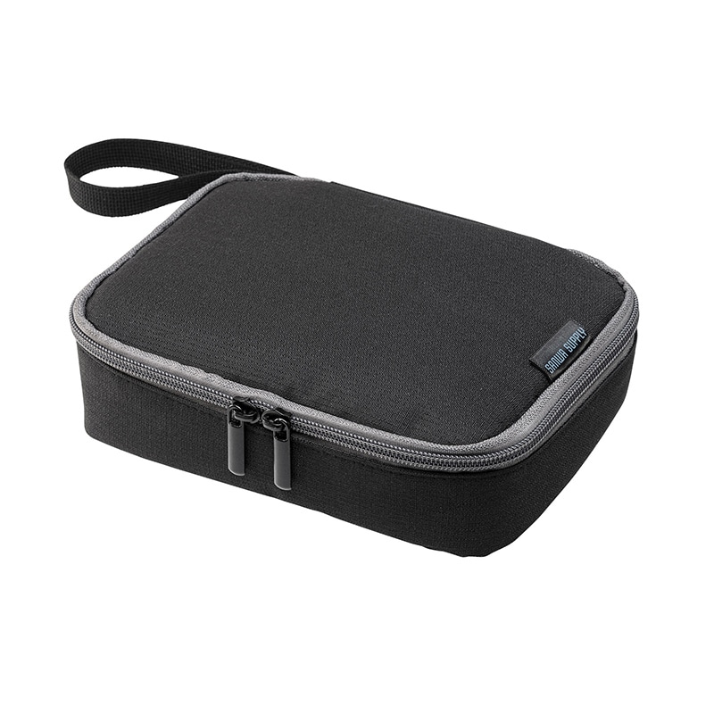 サンワサプライ トラベル小物ポーチ W190×D135×H50mm IN-AD8BK 1個(ご注文単位1個)【直送品】