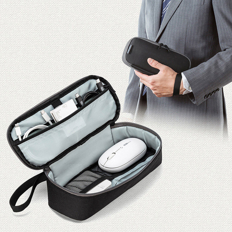 サンワサプライ トラベル小物ポーチ W255×D97×H60mm IN-AD10BK 1個(ご注文単位1個)【直送品】