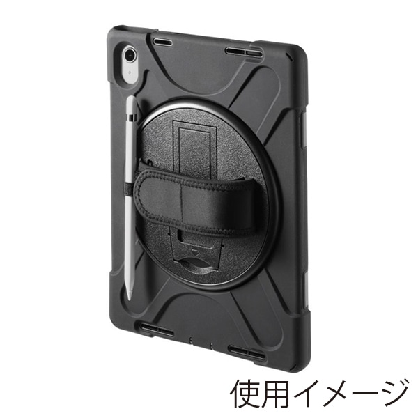 サンワサプライ iPad 10.9インチ用耐衝撃ケース ハンドル・スタンド付き ブラック PDA-IPAD1917BK 1個（ご注文単位1個）【直送品】