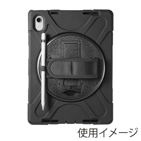 サンワサプライ iPad 10.9インチ用耐衝撃ケース ハンドル・スタンド付き ブラック PDA-IPAD1917BK 1個（ご注文単位1個）【直送品】