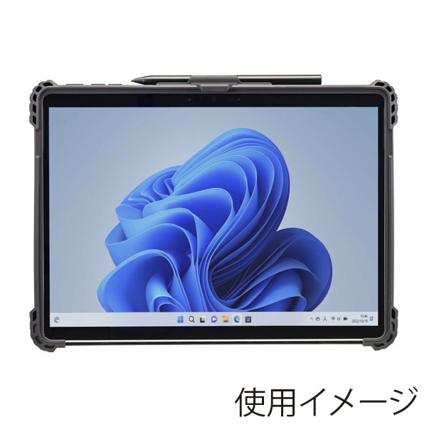 サンワサプライ Surface Pro11／10／9用耐衝撃ケース ハンドベルト・ペンホルダー付き ブラック PDA-SF10BK 1個（ご注文単位1個）【直送品】