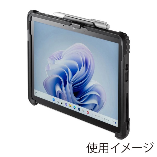 サンワサプライ Surface Go1～4用耐衝撃ケース ハンドベルト・ペンホルダー付き ブラック PDA-SF11BK 1個（ご注文単位1個）【直送品】