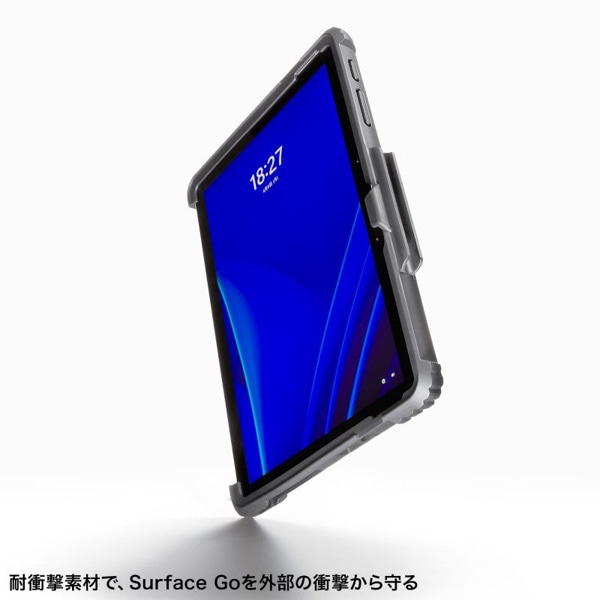 サンワサプライ Surface Go1~4用耐衝撃ケース ハンドベルト・ペンホルダー付き ブラック PDA-SF11BK 1個(ご注文単位1個)【直送品】