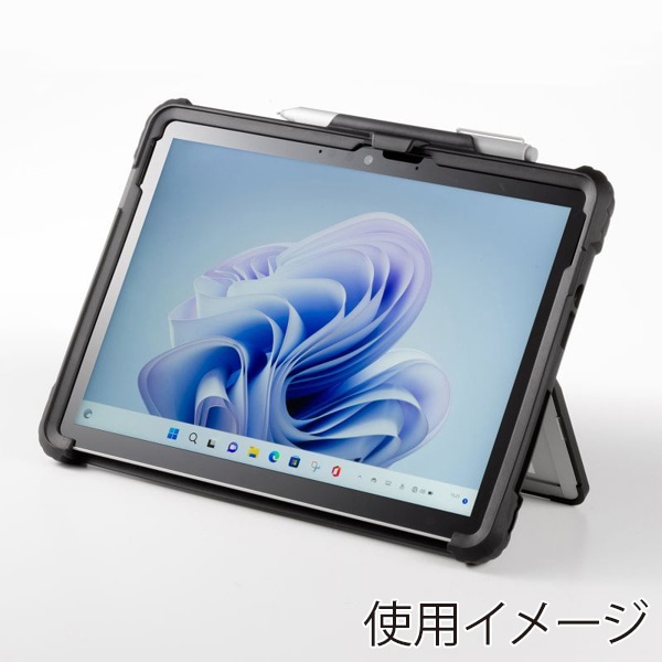 サンワサプライ Surface Go1~4用耐衝撃ケース ハンドベルト・ペンホルダー付き ブラック PDA-SF11BK 1個(ご注文単位1個)【直送品】