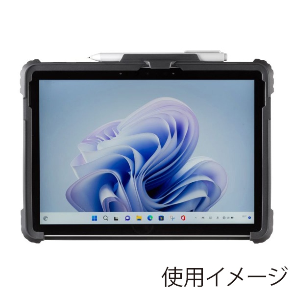 サンワサプライ Surface Go1~4用耐衝撃ケース ハンドベルト・ペンホルダー付き ブラック PDA-SF11BK 1個(ご注文単位1個)【直送品】