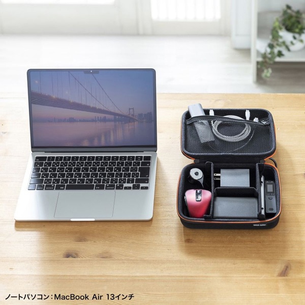 サンワサプライ セミハードガジェットケース 220×170×65mm IN-HDAD4BK 1個（ご注文単位1個）【直送品】